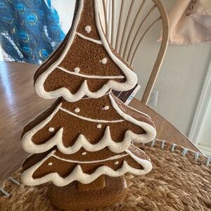 Festive gingerbread Brown and White Holiday Tree Decoration